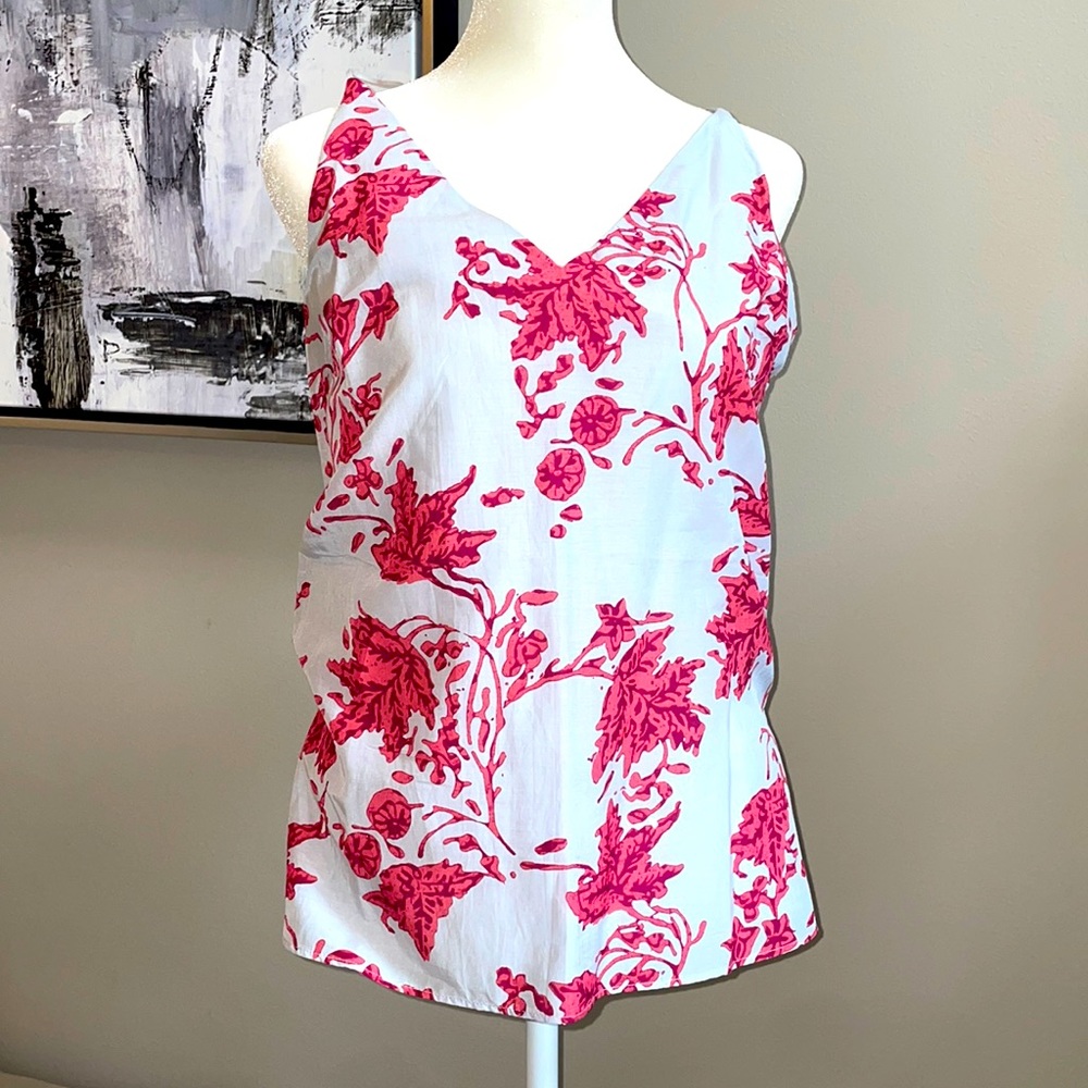 Club Monaco Summer Soft Printed Leaf Cami Chemise Size XS